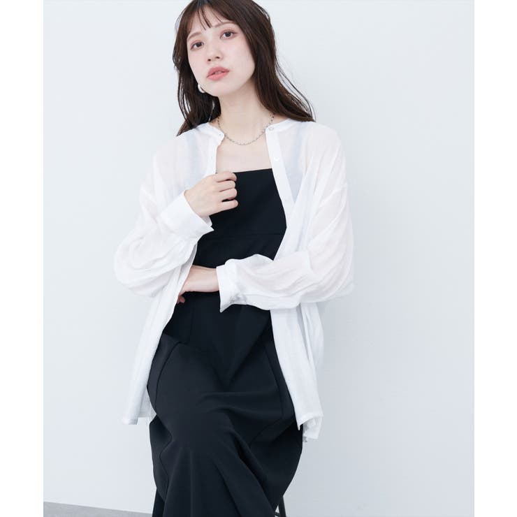 バンドカラーサイドスリットシアーシャツ | NICE CLAUP / OLIVE des OLIVE　OUTLET | 詳細画像10 