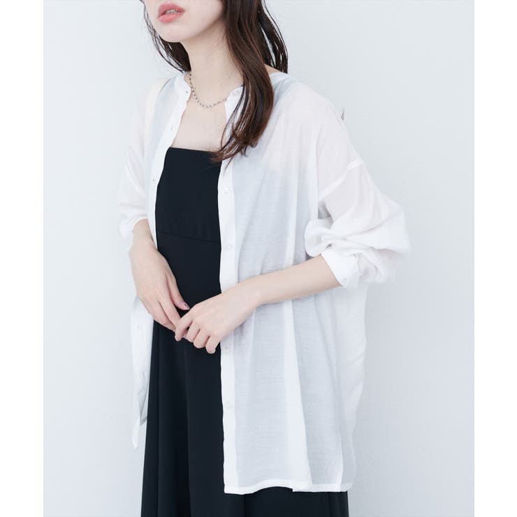 バンドカラーサイドスリットシアーシャツ | NICE CLAUP / OLIVE des OLIVE　OUTLET | 詳細画像11 