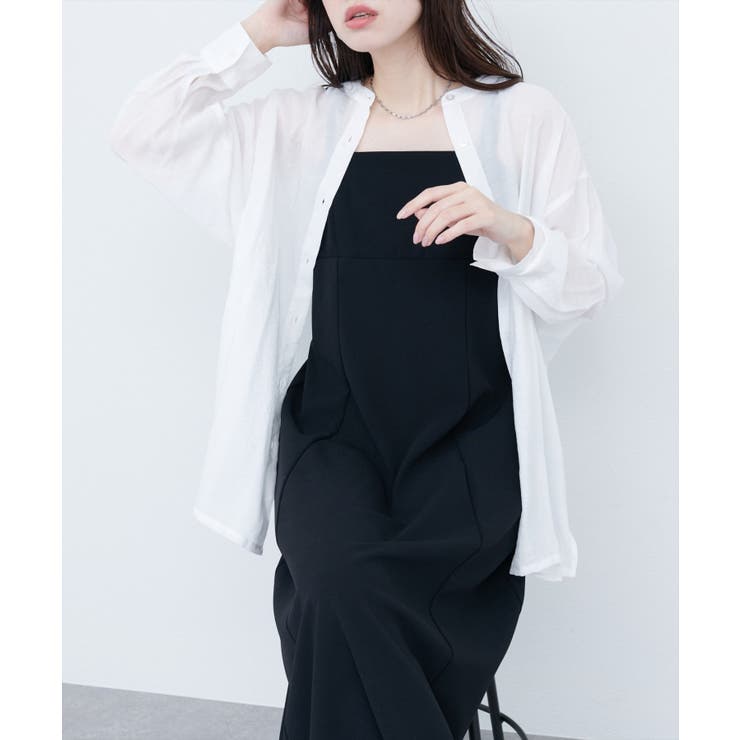 バンドカラーサイドスリットシアーシャツ | NICE CLAUP / OLIVE des OLIVE　OUTLET | 詳細画像12 