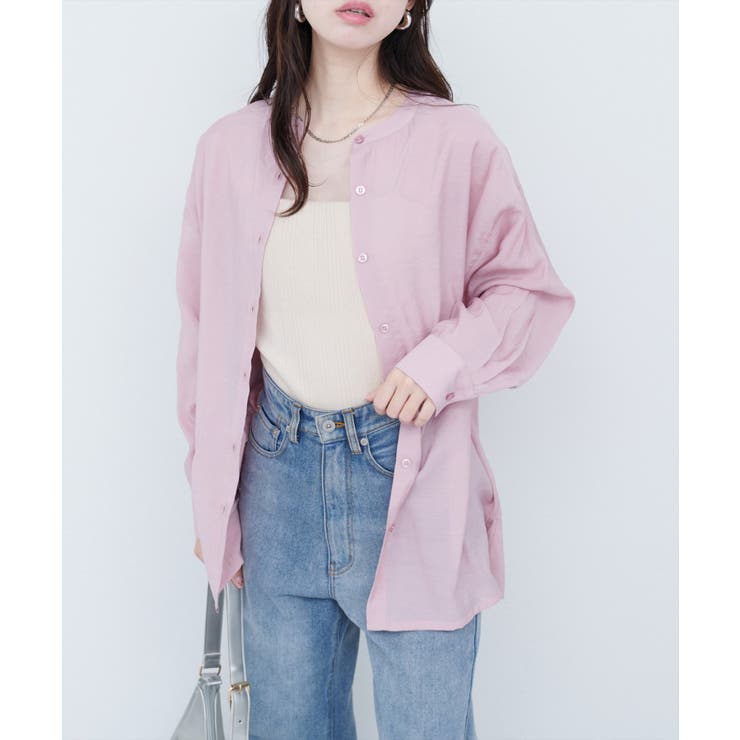 バンドカラーサイドスリットシアーシャツ | NICE CLAUP / OLIVE des OLIVE　OUTLET | 詳細画像24 