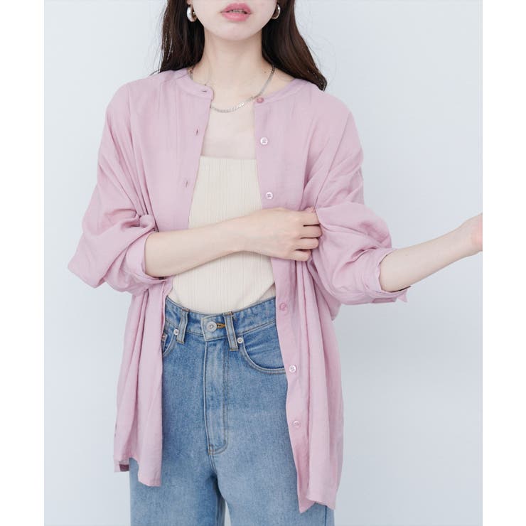 バンドカラーサイドスリットシアーシャツ | NICE CLAUP / OLIVE des OLIVE　OUTLET | 詳細画像26 