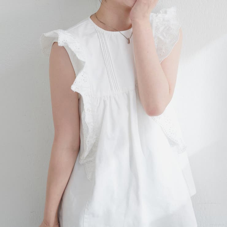 オフ | 【natural couture】デニム刺繍フリルブラウス | NICE CLAUP / OLIVE des OLIVE　OUTLET