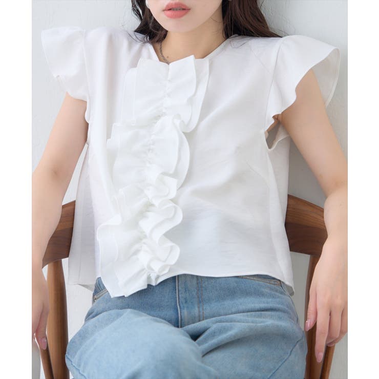 【natural couture】フロントフリルブラウス | NICE CLAUP / OLIVE des OLIVE　OUTLET | 詳細画像5 