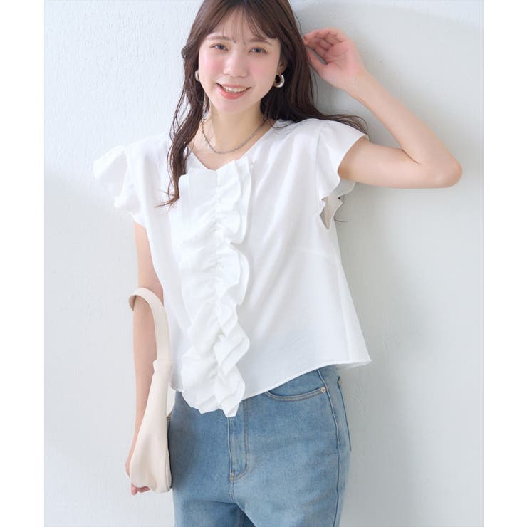 【natural couture】フロントフリルブラウス | NICE CLAUP / OLIVE des OLIVE　OUTLET | 詳細画像6 