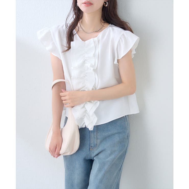 【natural couture】フロントフリルブラウス | NICE CLAUP / OLIVE des OLIVE　OUTLET | 詳細画像7 