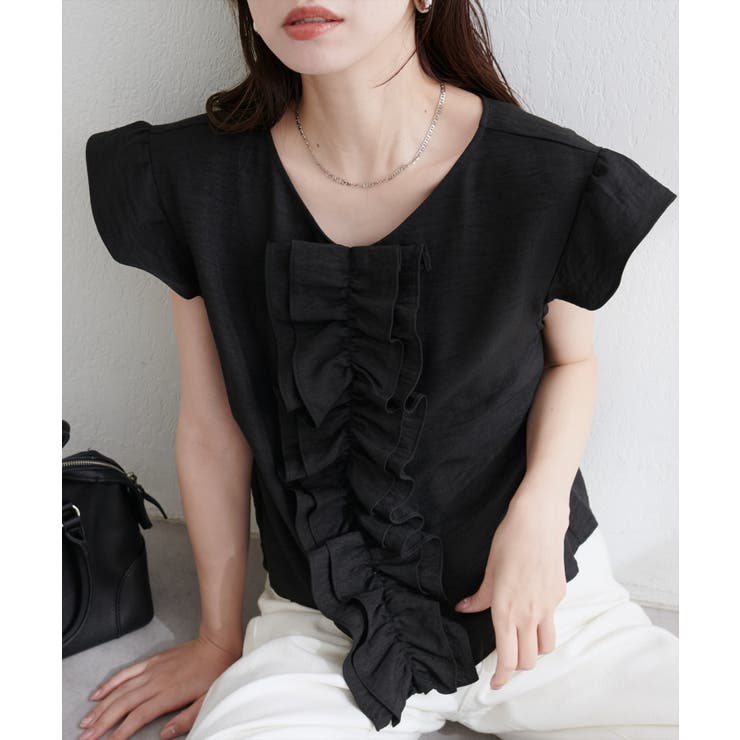 【natural couture】フロントフリルブラウス | NICE CLAUP / OLIVE des OLIVE　OUTLET | 詳細画像9 