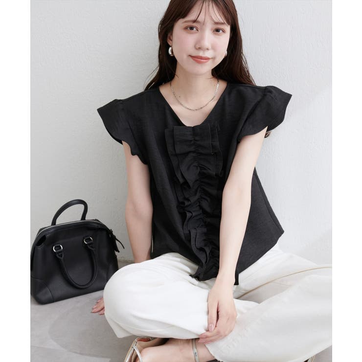 【natural couture】フロントフリルブラウス | NICE CLAUP / OLIVE des OLIVE　OUTLET | 詳細画像10 