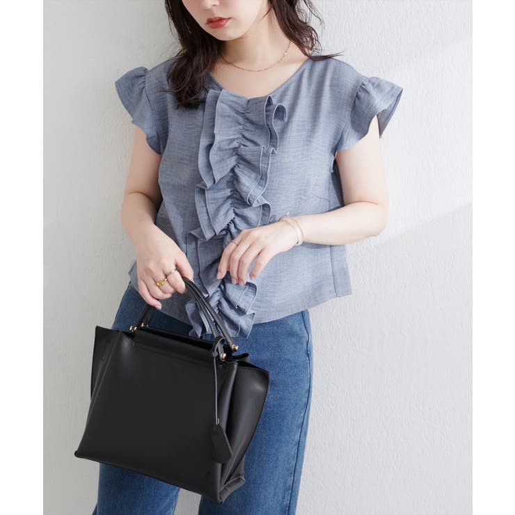 【natural couture】フロントフリルブラウス | NICE CLAUP / OLIVE des OLIVE　OUTLET | 詳細画像3 