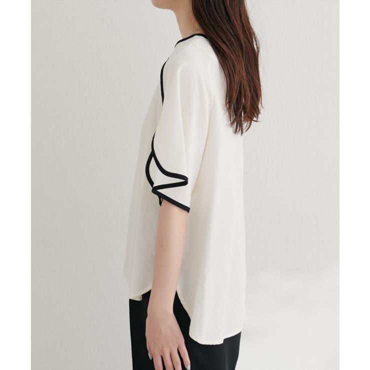 【natural couture】	【WEB限定】ハチワレスリーブ麻調ブラウス | NICE CLAUP / OLIVE des OLIVE　OUTLET | 詳細画像4 