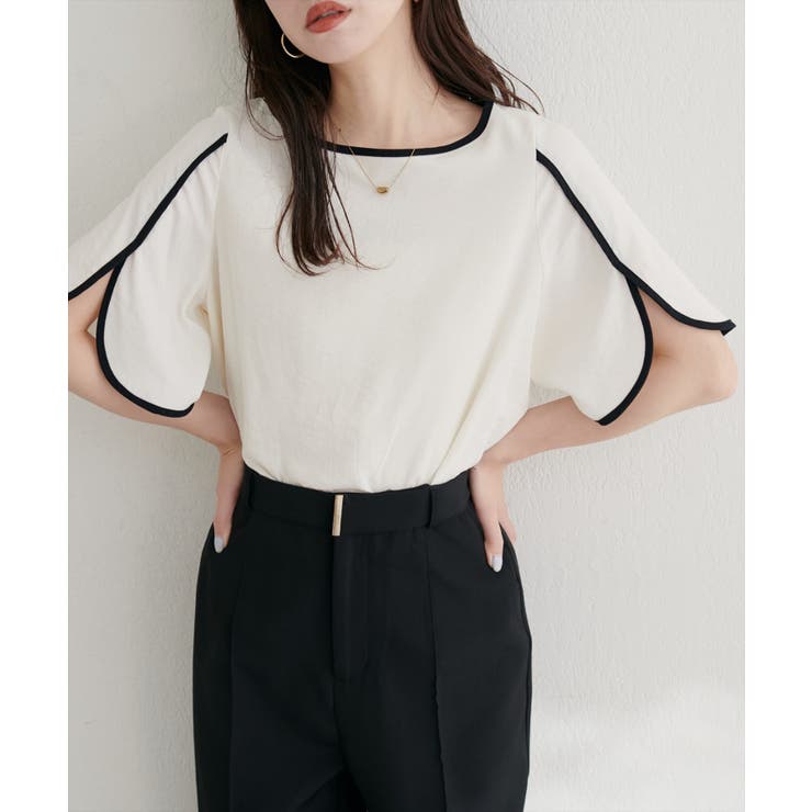 【natural couture】	【WEB限定】ハチワレスリーブ麻調ブラウス | NICE CLAUP / OLIVE des OLIVE　OUTLET | 詳細画像12 
