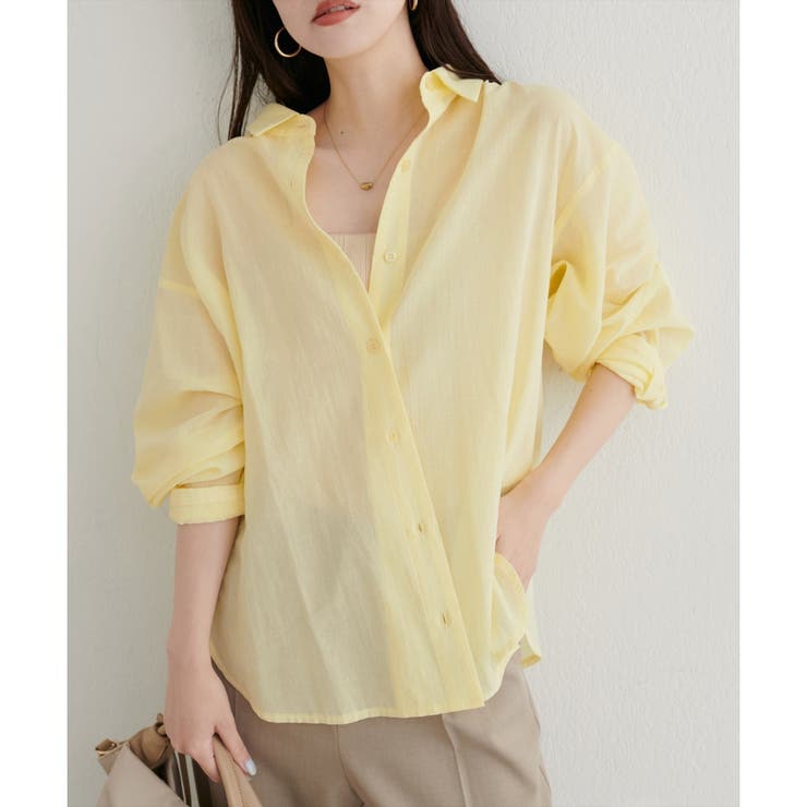 【natural couture】綿麻シアー長袖シャツ | NICE CLAUP / OLIVE des OLIVE　OUTLET | 詳細画像6 