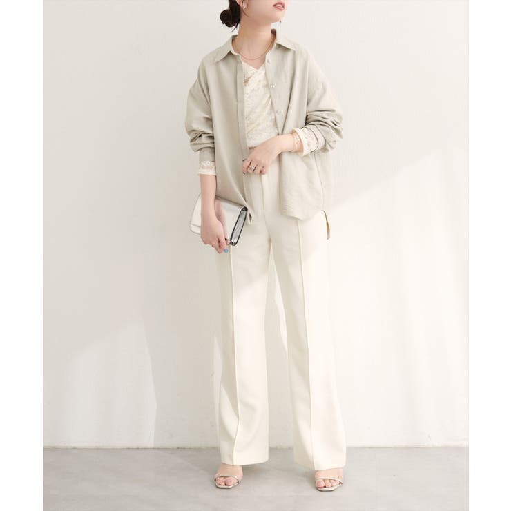 【natural couture】ピーチスキンオーバーサイズシャツ | NICE CLAUP / OLIVE des OLIVE　OUTLET | 詳細画像2 