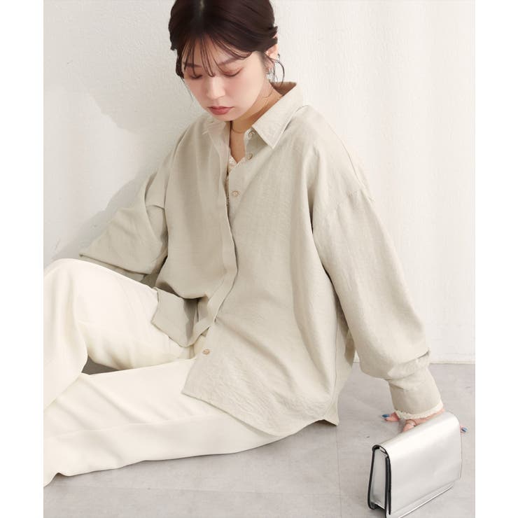 【natural couture】ピーチスキンオーバーサイズシャツ | NICE CLAUP / OLIVE des OLIVE　OUTLET | 詳細画像5 