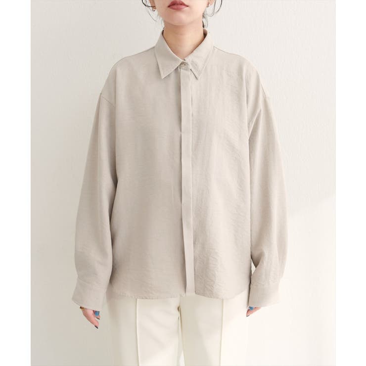 【natural couture】ピーチスキンオーバーサイズシャツ | NICE CLAUP / OLIVE des OLIVE　OUTLET | 詳細画像6 