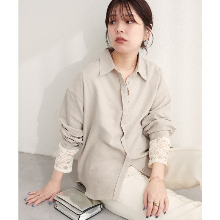 【natural couture】ピーチスキンオーバーサイズシャツ | NICE CLAUP / OLIVE des OLIVE　OUTLET | 詳細画像15 