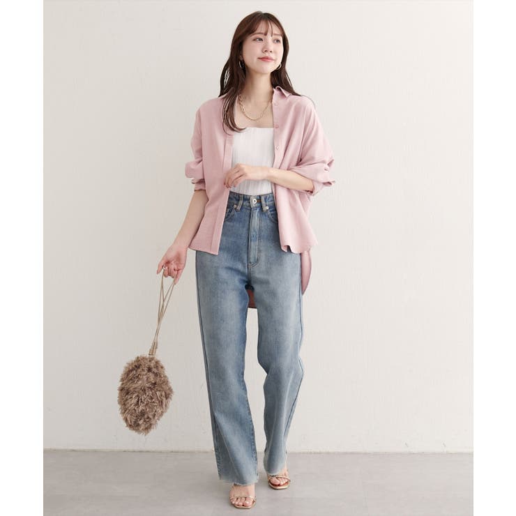 【natural couture】ピーチスキンオーバーサイズシャツ | NICE CLAUP / OLIVE des OLIVE　OUTLET | 詳細画像24 