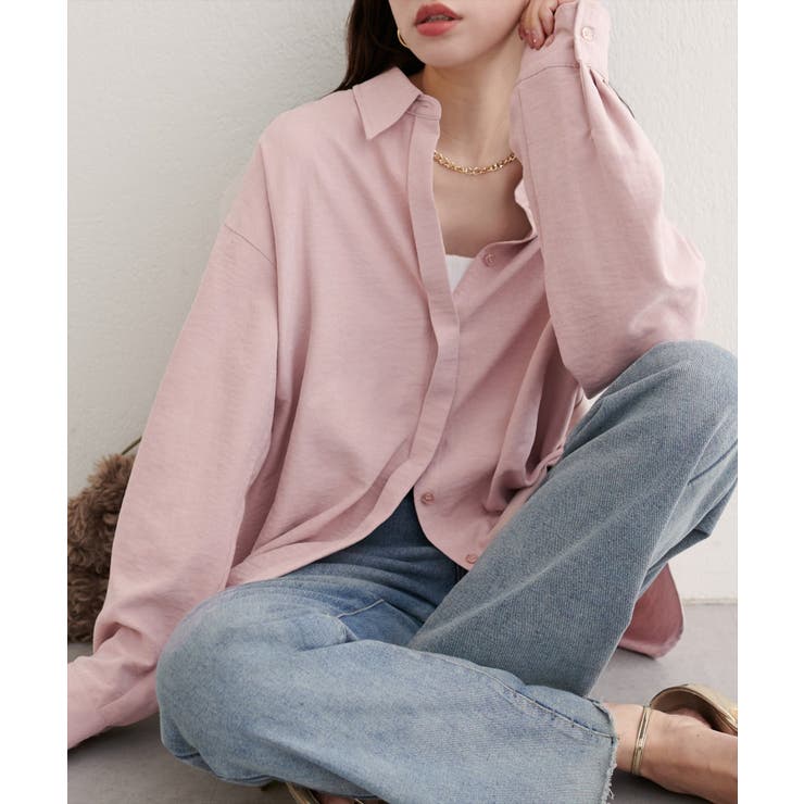 【natural couture】ピーチスキンオーバーサイズシャツ | NICE CLAUP / OLIVE des OLIVE　OUTLET | 詳細画像28 