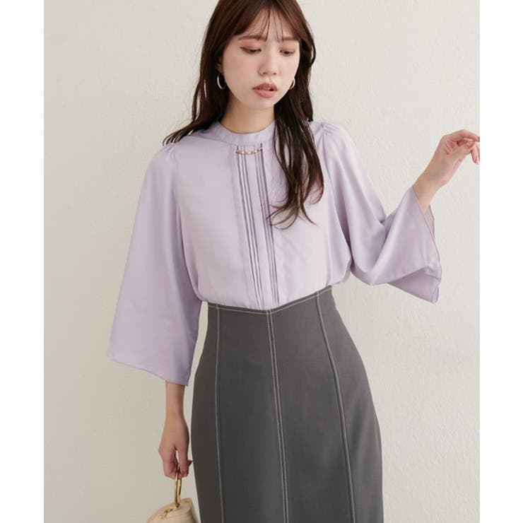 【natural couture】メタルチャーム付き7分袖フレア袖ブラウス | NICE CLAUP / OLIVE des OLIVE　OUTLET | 詳細画像7 