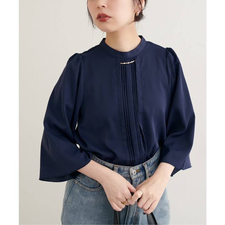 【natural couture】メタルチャーム付き7分袖フレア袖ブラウス | NICE CLAUP / OLIVE des OLIVE　OUTLET | 詳細画像10 