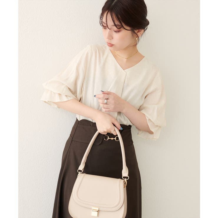 【natural couture】麻レーヨンタック袖ブラウス | NICE CLAUP / OLIVE des OLIVE　OUTLET | 詳細画像9 