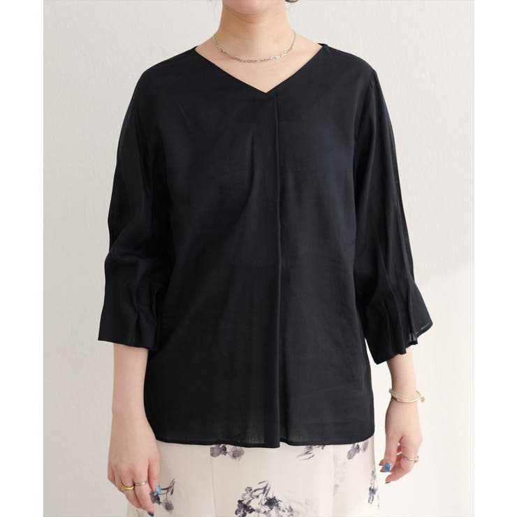 【natural couture】麻レーヨンタック袖ブラウス | NICE CLAUP / OLIVE des OLIVE　OUTLET | 詳細画像10 