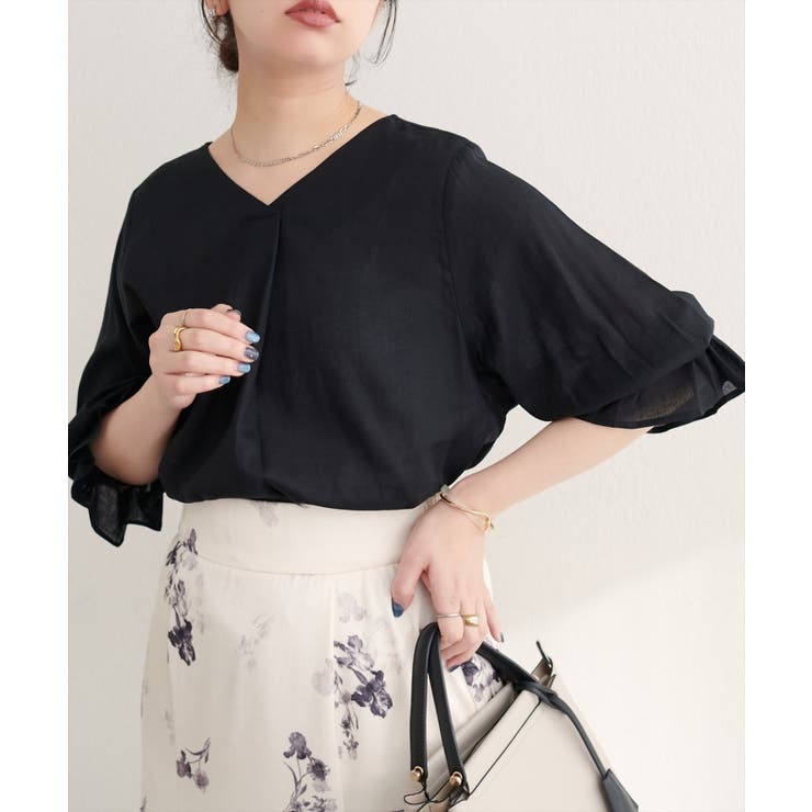 【natural couture】麻レーヨンタック袖ブラウス | NICE CLAUP / OLIVE des OLIVE　OUTLET | 詳細画像19 