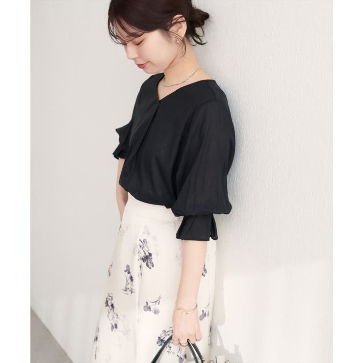 【natural couture】麻レーヨンタック袖ブラウス | NICE CLAUP / OLIVE des OLIVE　OUTLET | 詳細画像20 