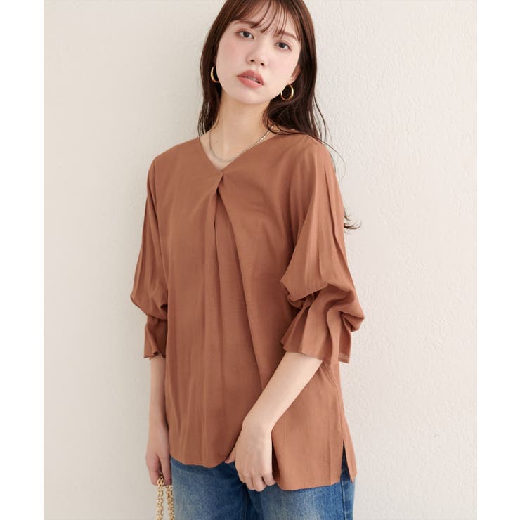 【natural couture】麻レーヨンタック袖ブラウス | NICE CLAUP / OLIVE des OLIVE　OUTLET | 詳細画像27 