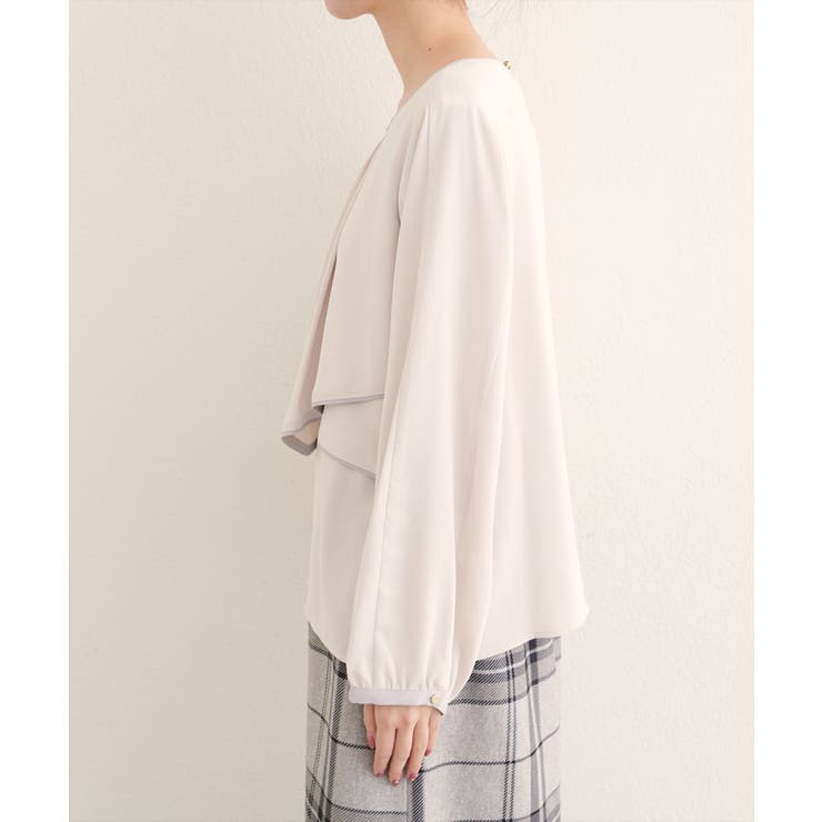 【natural couture】アシメパイピングボウタイブラウス | NICE CLAUP / OLIVE des OLIVE　OUTLET | 詳細画像3 