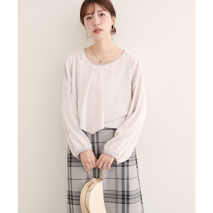 【natural couture】アシメパイピングボウタイブラウス | NICE CLAUP / OLIVE des OLIVE　OUTLET | 詳細画像12 