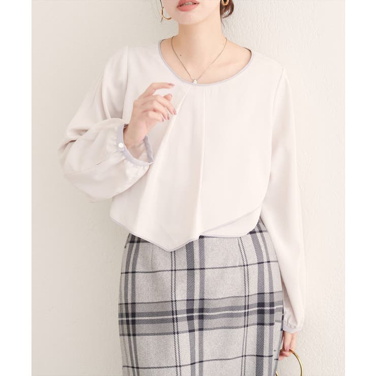 【natural couture】アシメパイピングボウタイブラウス | NICE CLAUP / OLIVE des OLIVE　OUTLET | 詳細画像13 