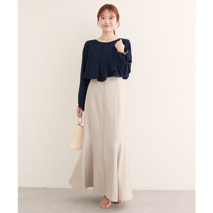 【natural couture】アシメパイピングボウタイブラウス | NICE CLAUP / OLIVE des OLIVE　OUTLET | 詳細画像15 