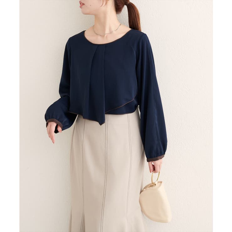 【natural couture】アシメパイピングボウタイブラウス | NICE CLAUP / OLIVE des OLIVE　OUTLET | 詳細画像18 