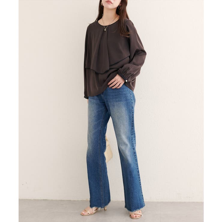 【natural couture】アシメパイピングボウタイブラウス | NICE CLAUP / OLIVE des OLIVE　OUTLET | 詳細画像20 