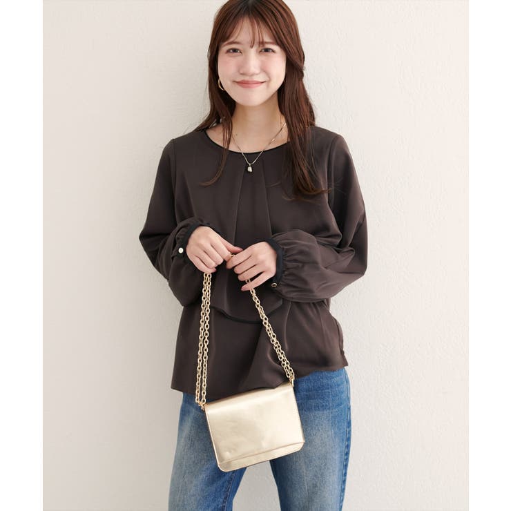 【natural couture】アシメパイピングボウタイブラウス | NICE CLAUP / OLIVE des OLIVE　OUTLET | 詳細画像21 