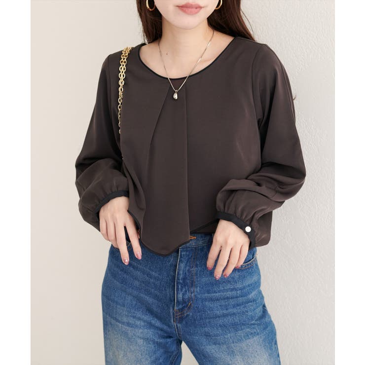 【natural couture】アシメパイピングボウタイブラウス | NICE CLAUP / OLIVE des OLIVE　OUTLET | 詳細画像24 