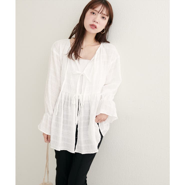 【natural couture】モールボーダーペプラムブラウス | NICE CLAUP / OLIVE des OLIVE　OUTLET | 詳細画像3 