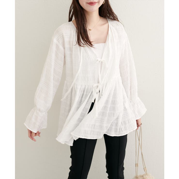 【natural couture】モールボーダーペプラムブラウス | NICE CLAUP / OLIVE des OLIVE　OUTLET | 詳細画像9 