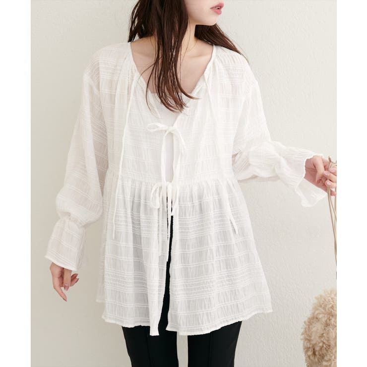 【natural couture】モールボーダーペプラムブラウス | NICE CLAUP / OLIVE des OLIVE　OUTLET | 詳細画像10 