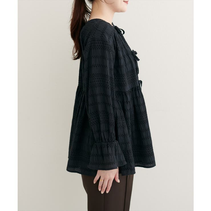 【natural couture】モールボーダーペプラムブラウス | NICE CLAUP / OLIVE des OLIVE　OUTLET | 詳細画像12 