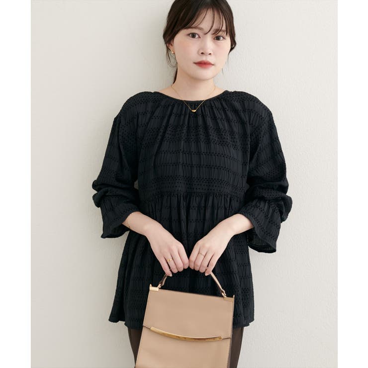 【natural couture】モールボーダーペプラムブラウス | NICE CLAUP / OLIVE des OLIVE　OUTLET | 詳細画像20 