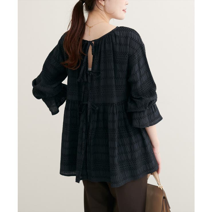 【natural couture】モールボーダーペプラムブラウス | NICE CLAUP / OLIVE des OLIVE　OUTLET | 詳細画像21 