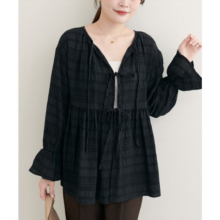 【natural couture】モールボーダーペプラムブラウス | NICE CLAUP / OLIVE des OLIVE　OUTLET | 詳細画像25 