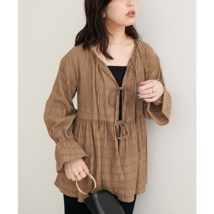 【natural couture】モールボーダーペプラムブラウス | NICE CLAUP / OLIVE des OLIVE　OUTLET | 詳細画像29 