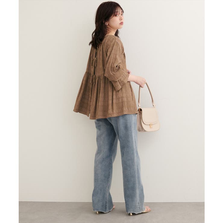 【natural couture】モールボーダーペプラムブラウス | NICE CLAUP / OLIVE des OLIVE　OUTLET | 詳細画像30 