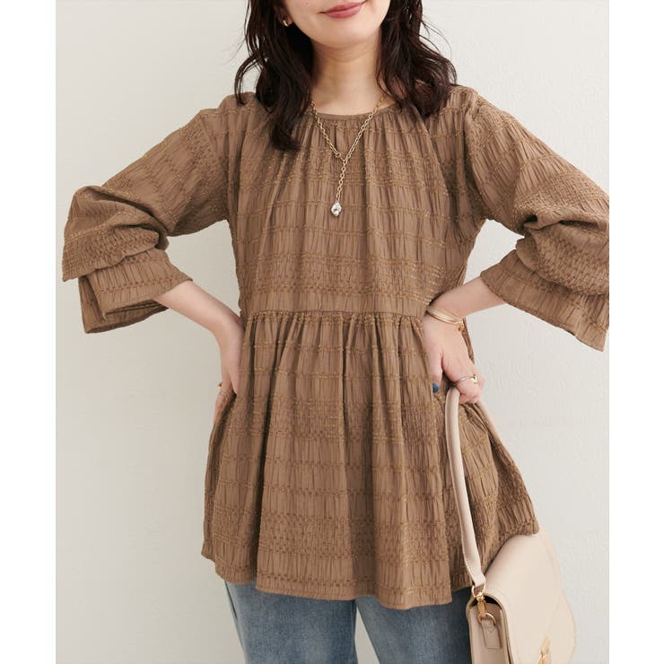 【natural couture】モールボーダーペプラムブラウス | NICE CLAUP / OLIVE des OLIVE　OUTLET | 詳細画像31 