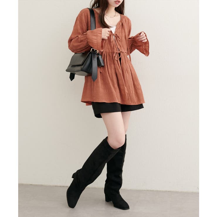 【natural couture】モールボーダーペプラムブラウス | NICE CLAUP / OLIVE des OLIVE　OUTLET | 詳細画像38 