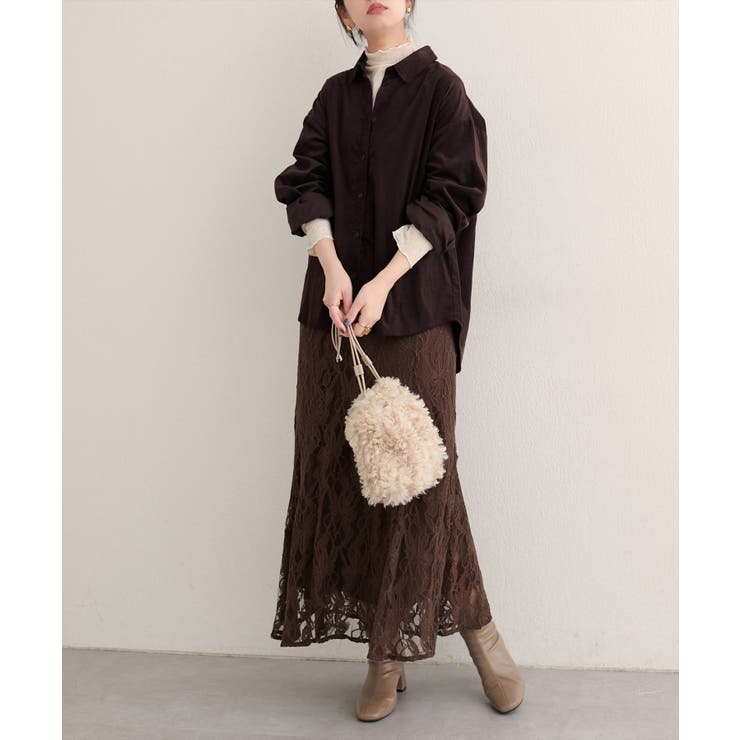 【natural couture】コーデュロイオーバーサイズシャツ | NICE CLAUP / OLIVE des OLIVE　OUTLET | 詳細画像16 