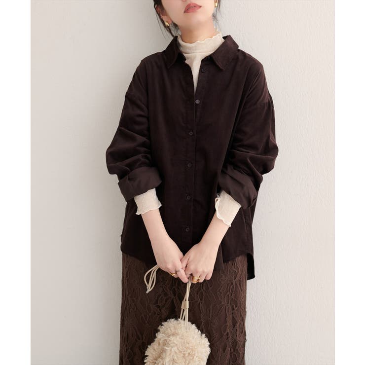 【natural couture】コーデュロイオーバーサイズシャツ | NICE CLAUP / OLIVE des OLIVE　OUTLET | 詳細画像17 