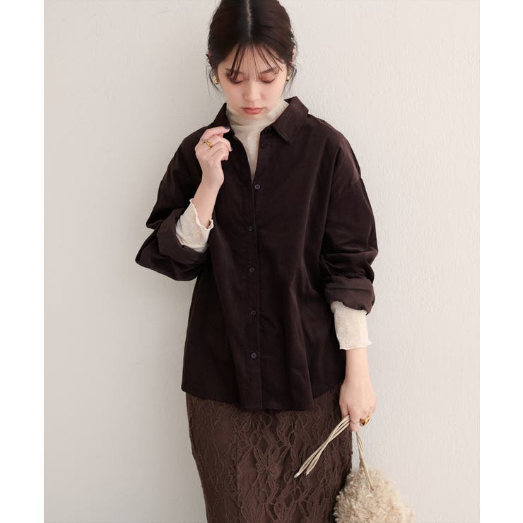 【natural couture】コーデュロイオーバーサイズシャツ | NICE CLAUP / OLIVE des OLIVE　OUTLET | 詳細画像18 